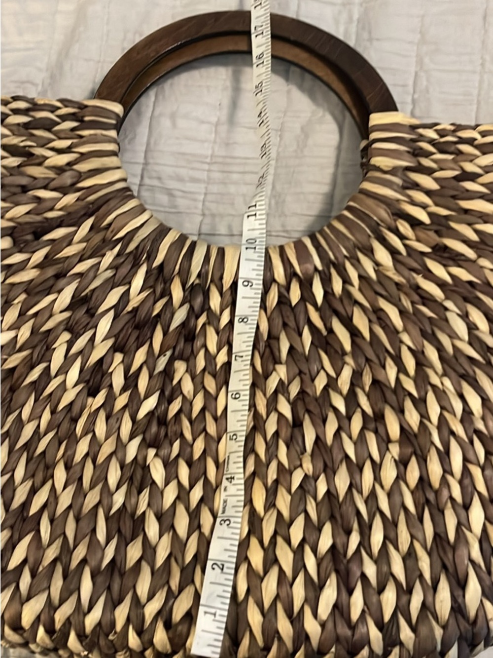 The Limited Two-Tone Braided Straw Tote with Wood Handles